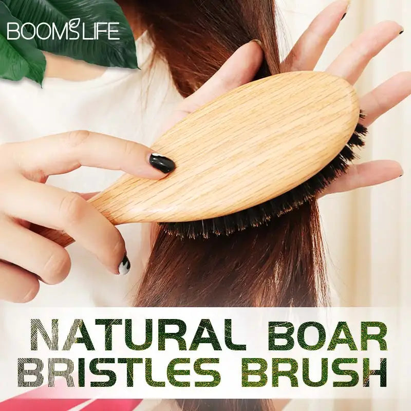 Brosse à cheveux en poils de sanglier BOOMSLIFE, peigne pour femmes