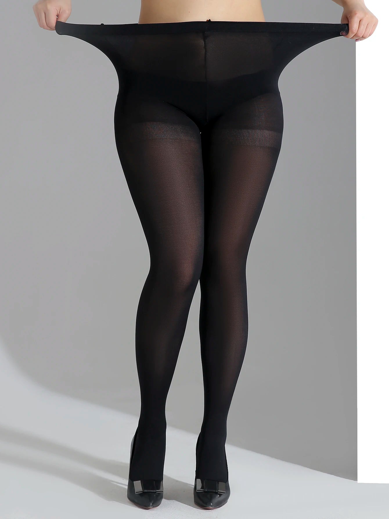 Collants noirs transparents grande taille, ultra-fins, en nylon, de haute qualité