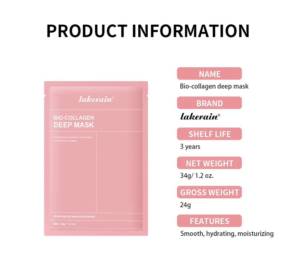 Bio-Collagen Real Deep Mask Supplement Collagen Hydrating Overnight Hydrogel Mask Elasticity Improvement Pore Minimizing Firming